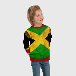 Свитшот детский Jamaica flag, цвет: 3D-красный — фото 2