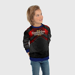 Свитшот детский Kingdom Come Deliverance 2 лого на текстуре, цвет: 3D-синий — фото 2