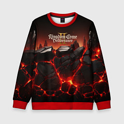 Свитшот детский Kingdom Come Deliverance 2 черные камни, цвет: 3D-красный