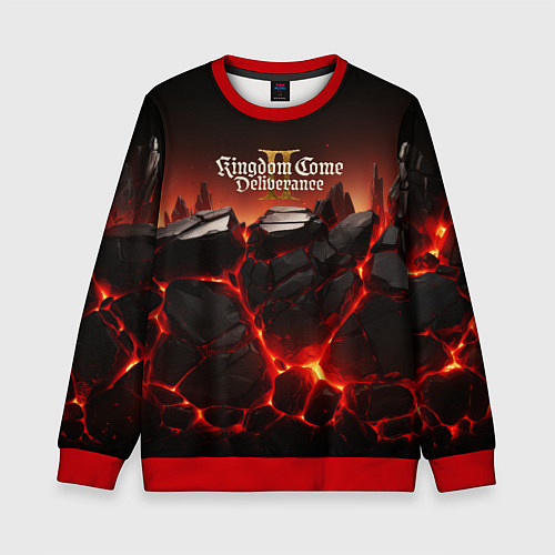 Детский свитшот Kingdom Come Deliverance 2 черные камни / 3D-Красный – фото 1