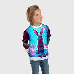 Свитшот детский Зайчик в сказочном лесу, цвет: 3D-белый — фото 2