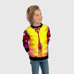 Свитшот детский Жирафик в желтых искрах, цвет: 3D-черный — фото 2