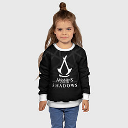 Свитшот детский Assassins creed shadows - монохромный, цвет: 3D-белый — фото 2