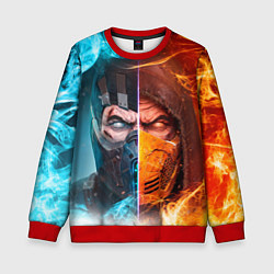 Свитшот детский Mortal Kombat - Саб-зиро и Скорпион, цвет: 3D-красный