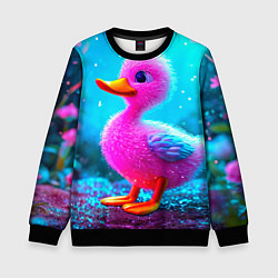 Свитшот детский Розовая уточка, цвет: 3D-черный