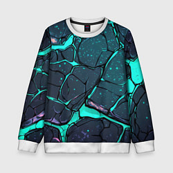 Детский свитшот Текстура зеленых плит в разломе