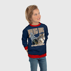 Свитшот детский Волки в ночи, цвет: 3D-красный — фото 2