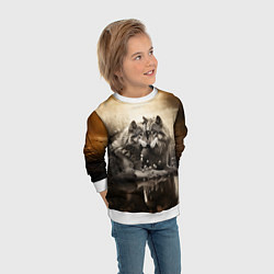 Свитшот детский Любовь волка и волчицы, цвет: 3D-белый — фото 2