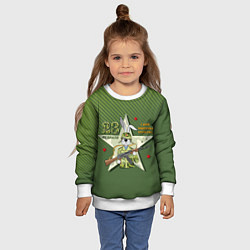 Свитшот детский Заяц в форме с автоматом, цвет: 3D-белый — фото 2