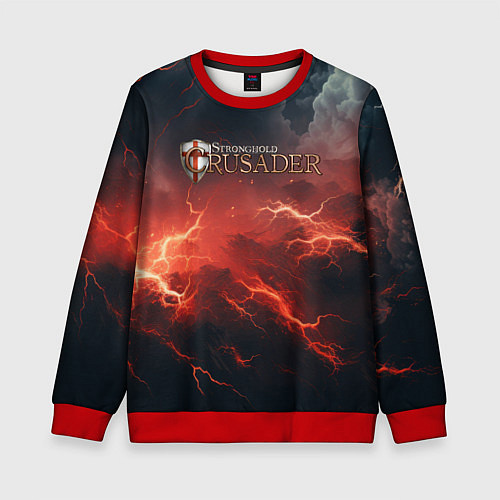 Детский свитшот Stronghold сrusader молния крестоносца / 3D-Красный – фото 1