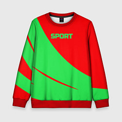 Свитшот детский Sport красно-зелёный, цвет: 3D-красный