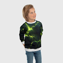 Свитшот детский Разбитая плита с зеленым светом, цвет: 3D-белый — фото 2