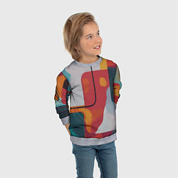 Свитшот детский Абстракция с прямоугольниками, цвет: 3D-меланж — фото 2