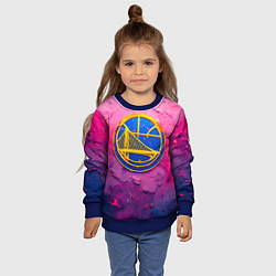 Свитшот детский Голден Стэйт Уорриорз в розовом, цвет: 3D-синий — фото 2