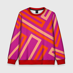 Детский свитшот Прямоугольники по диагонали-фиолетовый, оранжевый