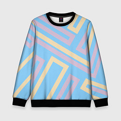 Детский свитшот Прямоугольники по диагонали-голубой, бежевый