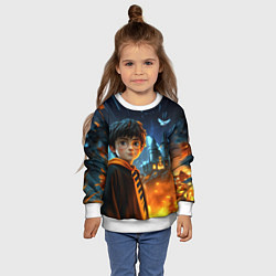 Свитшот детский Гарри Поттер замок в небе, цвет: 3D-белый — фото 2