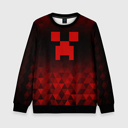 Свитшот детский Minecraft red poly, цвет: 3D-черный