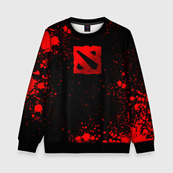 Свитшот детский Красные брызги - Dota 2, цвет: 3D-черный