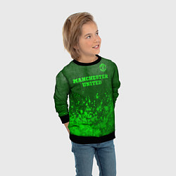 Свитшот детский Manchester United - green gradient посередине, цвет: 3D-черный — фото 2
