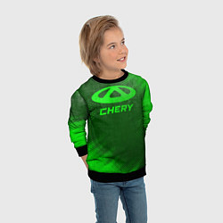 Свитшот детский Chery - green gradient, цвет: 3D-черный — фото 2