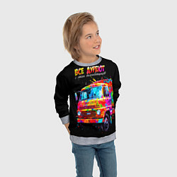 Свитшот детский Все дуреют с этих дальнобойщиков, цвет: 3D-меланж — фото 2