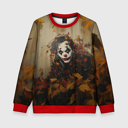 Детский свитшот Джокер - депрессивная осень / 3D-Красный – фото 1
