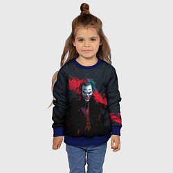 Свитшот детский Джокер и красная полоса краски, цвет: 3D-синий — фото 2