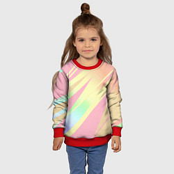 Свитшот детский Нежный розовый абстрактный, цвет: 3D-красный — фото 2