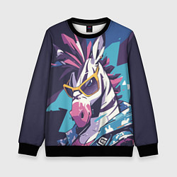 Свитшот детский Модная зебра, цвет: 3D-черный