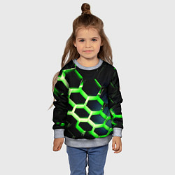 Свитшот детский Neon Honeycombs, цвет: 3D-меланж — фото 2