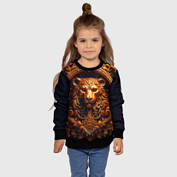 Свитшот детский Лев узор, цвет: 3D-черный — фото 2