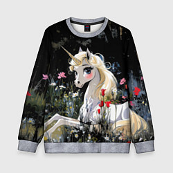 Свитшот детский Единорожка с золотыми копытами, цвет: 3D-меланж