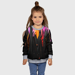 Свитшот детский Разноцветная рельефная краска текстура, цвет: 3D-меланж — фото 2