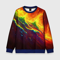 Детский свитшот Абстрактные волны с огнем