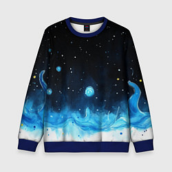 Свитшот детский Синяя светящееся краска, цвет: 3D-синий