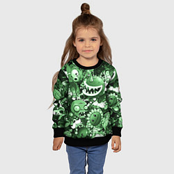 Свитшот детский Растения против зомби в зеленом цвете, цвет: 3D-черный — фото 2
