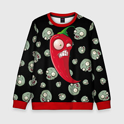 Свитшот детский Перчик из игры растения против зомби, цвет: 3D-красный
