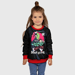 Свитшот детский Гию Томиока и Танджиро Камадо, цвет: 3D-красный — фото 2