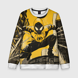 Свитшот детский Черный человек-паук, цвет: 3D-белый