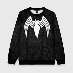 Свитшот детский Знак венома с текстурой симбиота, цвет: 3D-черный