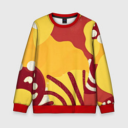 Свитшот детский Жаркий африканский паттерн, цвет: 3D-красный