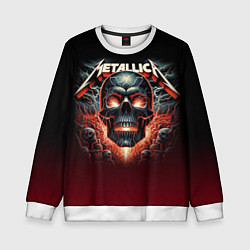 Свитшот детский Metallica - fire skull, цвет: 3D-белый