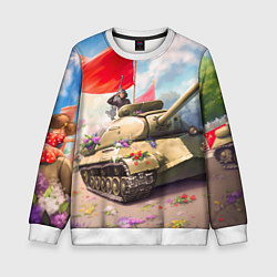 Свитшот детский Русский танк, цвет: 3D-белый