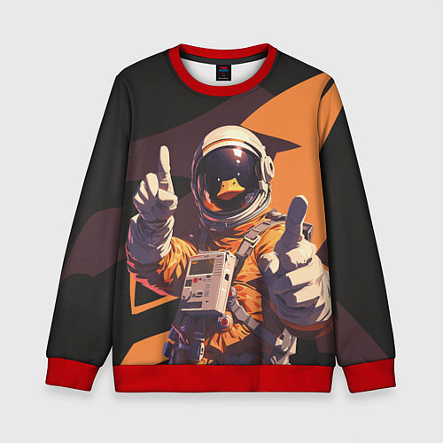 Детский свитшот Птичий астронавт / 3D-Красный – фото 1