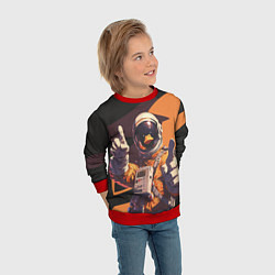 Свитшот детский Птичий астронавт, цвет: 3D-красный — фото 2