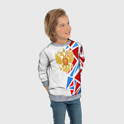 Свитшот детский Герб России - фрагментация цветов, цвет: 3D-меланж — фото 2