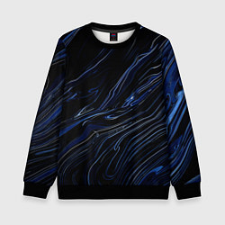 Детский свитшот Чёрно-синий абстракция линии