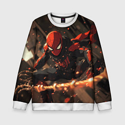 Свитшот детский Человек паук скользит, цвет: 3D-белый