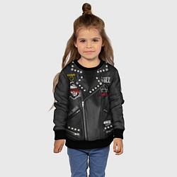 Свитшот детский Косуха рокерская с нашивками Nirvana, цвет: 3D-черный — фото 2